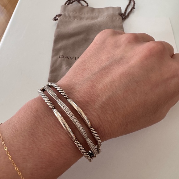 David Yurman Silver Cable Bracelet - Picture 3 of 6